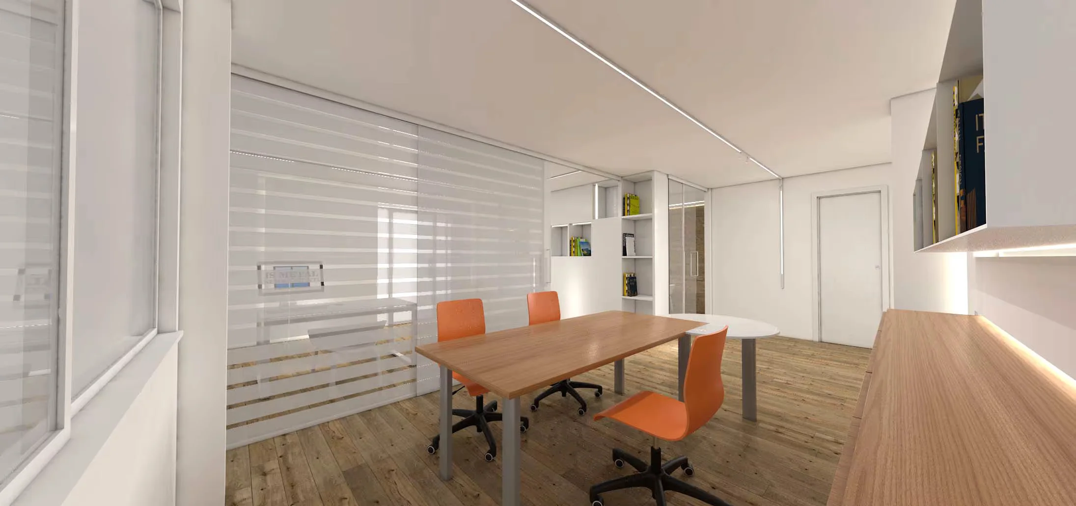 Serramento in alluminio — luce naturale in un interno moderno
